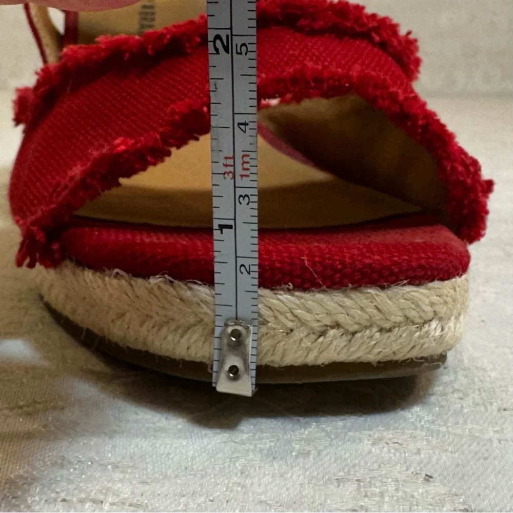 Lucky Brand Red Wedge Sandals Size 6.5 - Picture 10 of 10